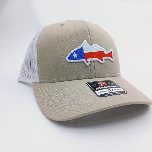 Texas Flag Redfish Embroidered Patch Richardson 112 Hat Trucker Mesh - Picture 2 of 4
